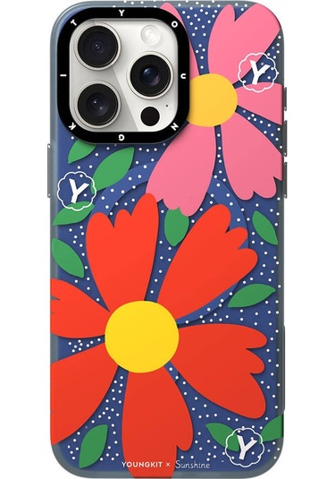 İphone 15 Pro Uyumlu Kılıf Magsafe Özellikli Sunshine Tasarımlı Youngkit Colorful Serisi Kırmızı