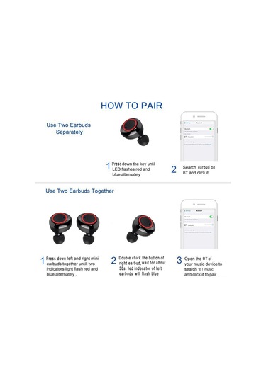 Singree Y50 Kablosuz Kulaklık: Bt5.0, Dokunmatik Kontrol, 3 Saat Müzik, 450mah Şarj Kutusu