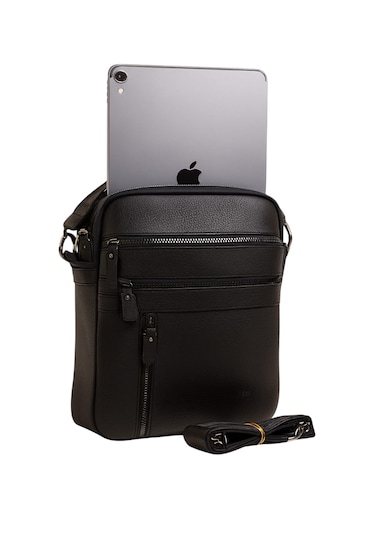 El Çantası Hakiki Deri 11" İnç Laptop/ Tablet Uyumlu Premium %100 Orjinal Deri Siyah