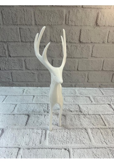 Geyik Figürü Beyaz Modern Salon Ve Raf Dekoru