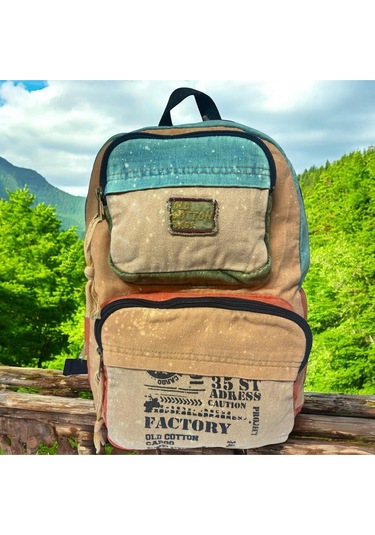 Kaliteli Tek Bölmeli Vintage Disayn Günlük Sırt Gezi Okul Seyahat Çantası Jannie Bag 27 Cm X 40 Cm Mavi