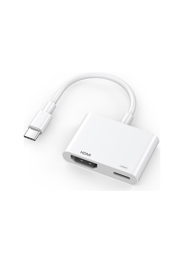 Ekılıf - Hdmı Adaptör Type-c To Type-c Pd100w + Hdmı 4k 30hz 2in1 Adaptör - Beyaz - T37797 Beyaz