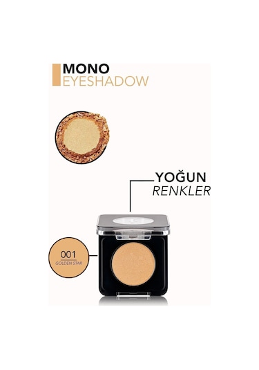 Flormar Mono Yüksek Pigmentli & Doğal Işıltılı Kompakt Göz Farı 001 Golden Star