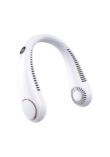 Usb Şarj Taşınır Sessiz Yapraksız Asılı Boyun Farı-beyaz