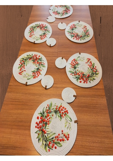 Gri 6 Kişilik 12 Parça Amerikan Servis, Hasır Supla Takımı, Tabak Gri