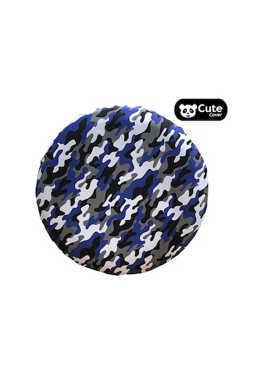 Cute Cover Kamuflaj Stepne Kılıfı Lastik Koruyucu Lacivert Beyaz N11.40