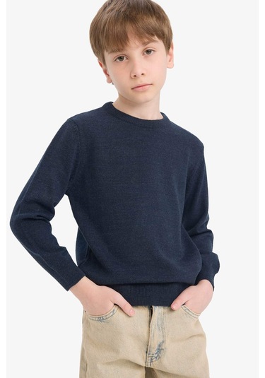 Defacto Erkek Çocuk Bisiklet Yaka Triko Kazak A4992a825wnnv168 Lacivert