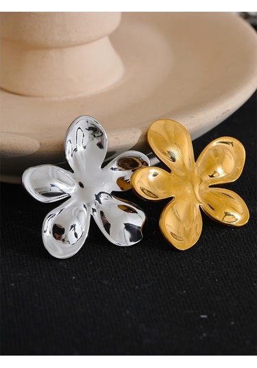 Altın Eetit Toptan Paslanmaz Çelik Çiçek Metal Broş Altın Gümüş Renk Su Geçirmez Gerçek Altın Kaplama Moda Takı Kadınlar İçin Altın