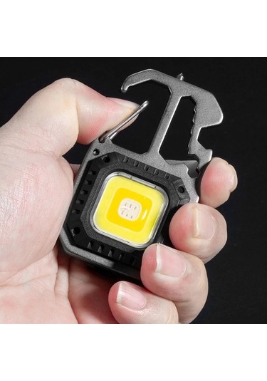 Led Mikro El Feneri Cep Anahtarlık El Fenerleri Usb Şarj Edilebilir Torch Güçlü Mıknatıs Tornavida Çekiç Açık Acil Durum Lambası Black Led Siyah