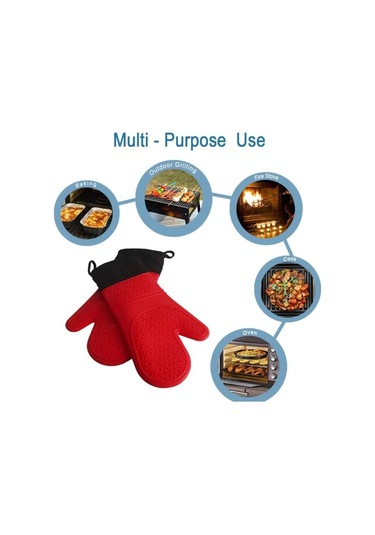 Profesyonel Fırın Eldiveni, Silikon Fırın Eldiveni, 1 Çift Isıya Dayanıklı Yfl Diğer