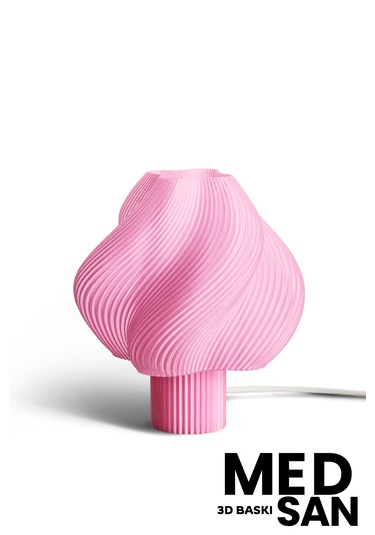 3d Baskı Modern Tasarım Lambader 25cm Pembe - Beyaz