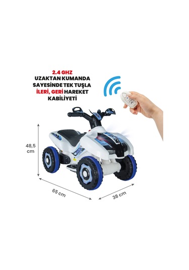 Uj Toys Ranger 6 V Akülü Atv Beyaz