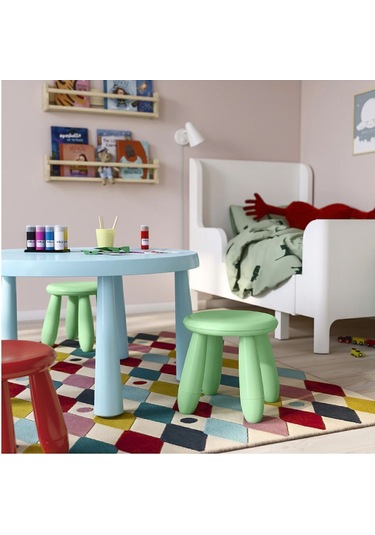 Mammut Yeşil Çocuk Taburesi, Tabure-oturak Masa Oyun Taburesi Polipropilen Plastik