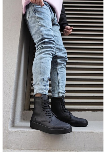 Knack Spor Bot 022 Siyah Siyah Taban KNKBOT022SST 001