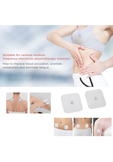 Maiyame 3.5mm Arayüzlü 4x4cm Dikişli Elektrot Yastıkları - 10 Adet, Medikal Fizyoterapi Cihazları İçin, Kan Akışını Artırır, Yenilenebilir Çok Renkli