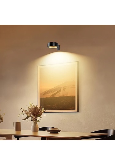 Xuweiwei Hotu 4 Adet Uzaktan Kumandalı Led Duvar Aplikasyonu Ayarlanabilir Manyetik Klips Işık 3 Renk Seçeneği Pil İle Çalışır Abs Plastik Beyaz