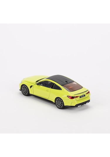 1:24 Ölçek Bmw M4 Sesli Işıklı Kapısı Kaputu Açılan Stantlı Model Araç Sarı