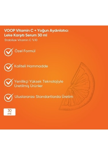 Voop Vitamin C + Yoğun Aydınlatıcı Leke Karşıtı Serum 30 ML
