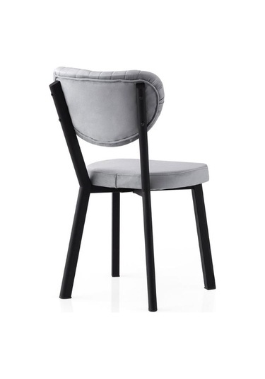 Olivya Sandalye, Siyah Metal Açık Gri