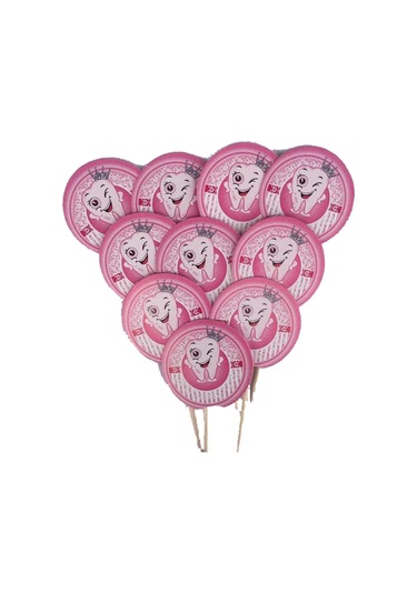 20 Adet Ilk Dişim Diş Buğdayım Kız Konseptli Pembe Sunum Kürdanı