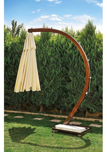 Ahşap Bahçe Ve Balkon Şemsiyesi Ø300 Cm Naturel Çam