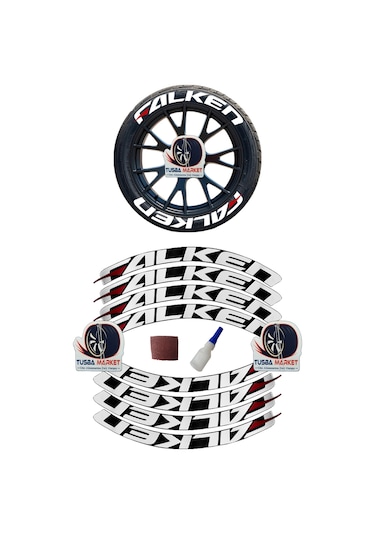 Falken Motorsiklet & Araç 3D Oto Lastik Yazısı / Araç Oto Lastik Sticker & Arma | 8 Adet