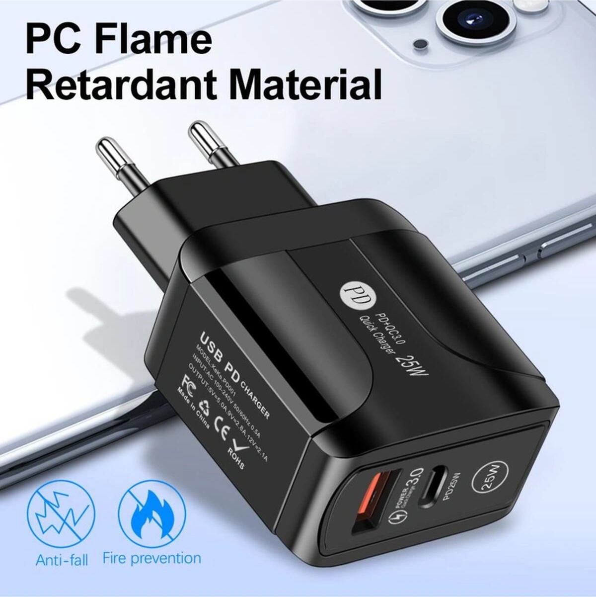 25w 1usb+1pd Girişli Hızlı Şarj Adaptörü