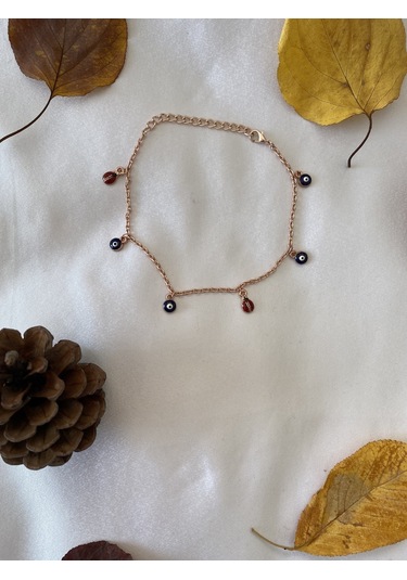 Nazar Boncuklu Halhal Roz Renk Çok Renkli