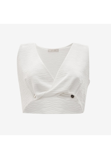 Vaura Z Burgulu Crop Top Beyaz