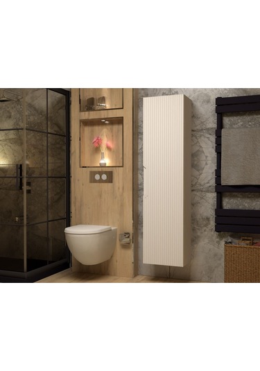 Boy Dolap Membran Kapaklı Kendinden Kulplu 40 Cm Beyaz