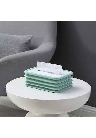 Mavi Doku Kutusu Katlanabilir Silikon Saklama Kutusu Silin Peçete Havlu Kağıt Mendil Tutucu Dağıtıcı Ev Organizatör Mutfak Sıkıştırılabilir Kutu