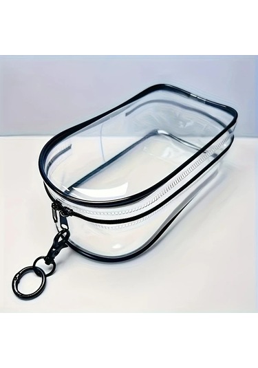 Elmpaly Siyah Renk, Fermuarlı Labubu Saklama Çantası, Toz Geçirmez Şeffaf Kutu siyah