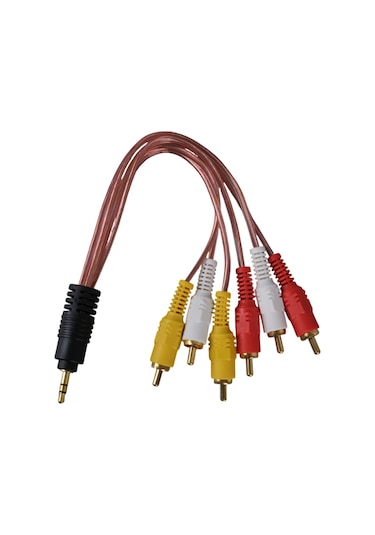 3.5mm Aux To 6 X Erkek Rca - 5 + 1 Ses Sistemi Kablosu - 3.5 Mm Stereo Aux Ve 6 Tos Erkek 5+1 Kablo