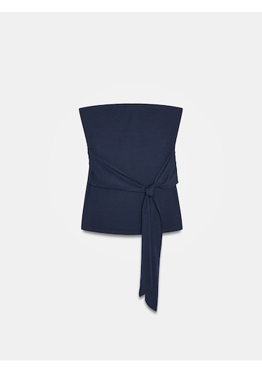 Dilvin 32841 Bağlamalı Bandeau Top-k.lacivert
