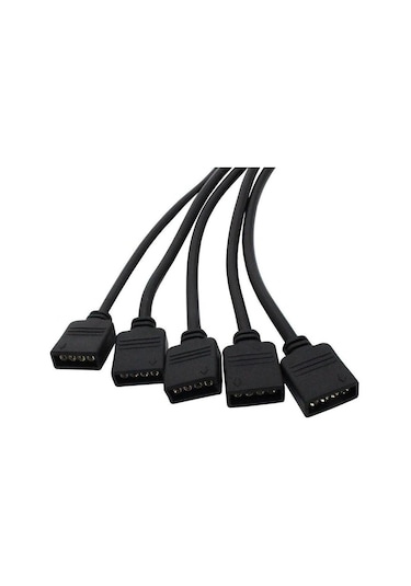Alfais 4377 RGB Şerit 4 Pin LED Çoklayıcı Splitter Tek Kumanda 5 Çıkış