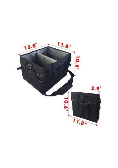 Xiaaokeji Izgara Piknik Çantası Düzenleyici Kağıt Havlu Tutuculu Barbekü Çantası Siyah