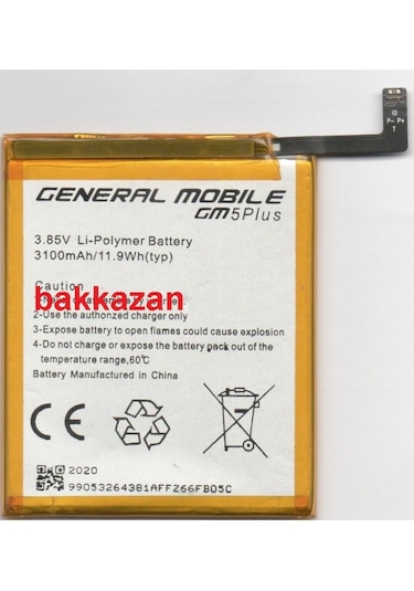 General Mobile Discovery Gm5 Plus D Batarya Pil 3100Mah 3.85Volt