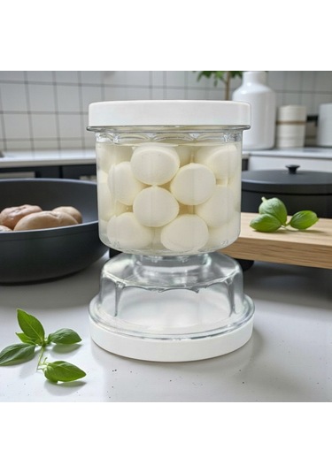 Technow Vps-023 Sulu Peynir Zeytin Ve Turşu Saklama Kabı 500 Ml Beyaz