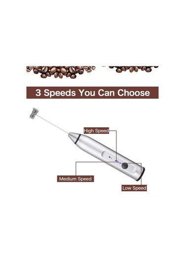 Youmex Akıllı Şarjlı Elektrikli Mikser - Kahve, Süt, Krem Çırpıcı - 3 Vites Hız Ayarı - Gümüş Renkli - Ev Fırıncılık Ve İçecekler İçin Diğer