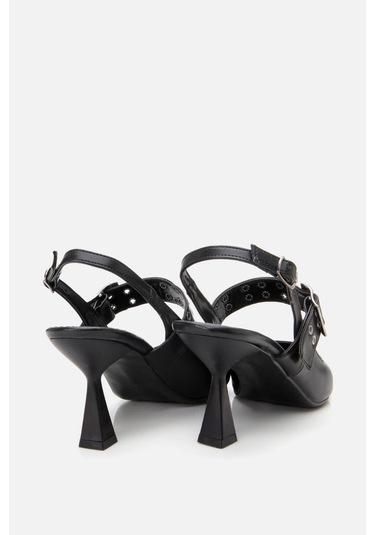 Kadın Siyah Kemerli Stiletto Siyah