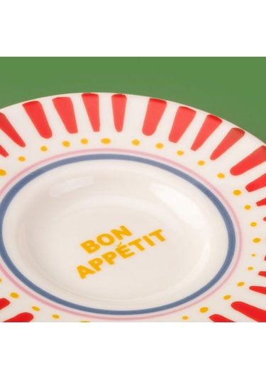 Evidea Kitchen Bon Appetit Çay Tabağı - Renkli - 13 Cm Renkli Çok Renkli
