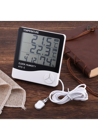 Masaüstü İç - Dış Mekan Dijital Termometre Nem Ölçer Higrometre 5365