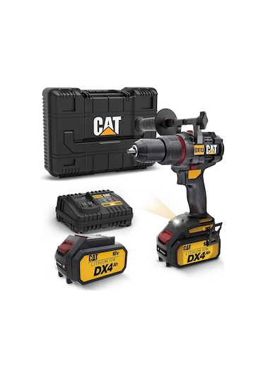 Cat DX13.1 18 V 4.0 Ah Li-ion 80 NM Çift Akülü Kömürsüz Profesyonel Şarjlı Darbeli Matkap