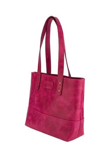Twingold İsme Özel Tote Bag El Omuz Çantası - %100 Rainbow Deri - Ac03003 - Fuşya Fuşya