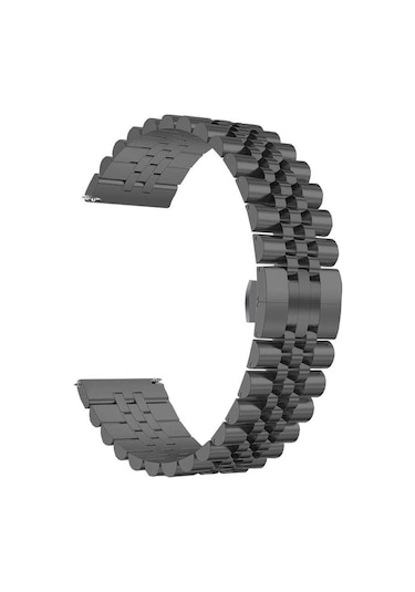 Gear S3 Uyumlu Krd-36 22mm Metal Zore Kordon-siyah