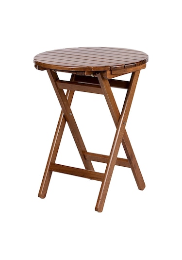 Ürgüp Katlanır Ahşap Bahçe Balkon Seti: 90Lık Masa + 2 Sandalye