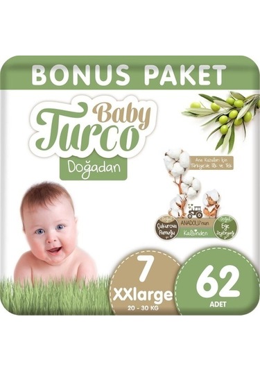 Baby Turco Doğadan Bonus Bebek Bezi 7 Numara Xxlarge 62 Adet