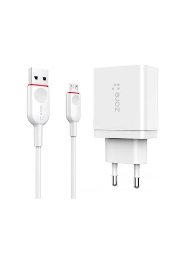 ​Zore Xmac Serisi Micro Uçlu 3.4A Şarj Seti-Beyaz