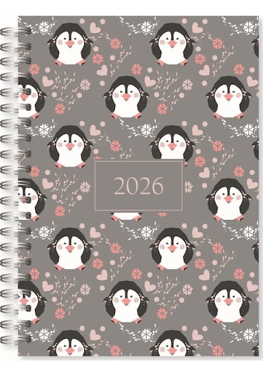 Lizy 2026 Spiralli 17x24 Cm Günlük Ajanda Model-6 Beyaz