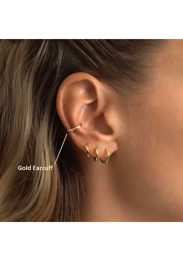 Günlük Kullanım Düz Earcuff Sıkıştırmalı Kıkırdak Küpesi Renkli